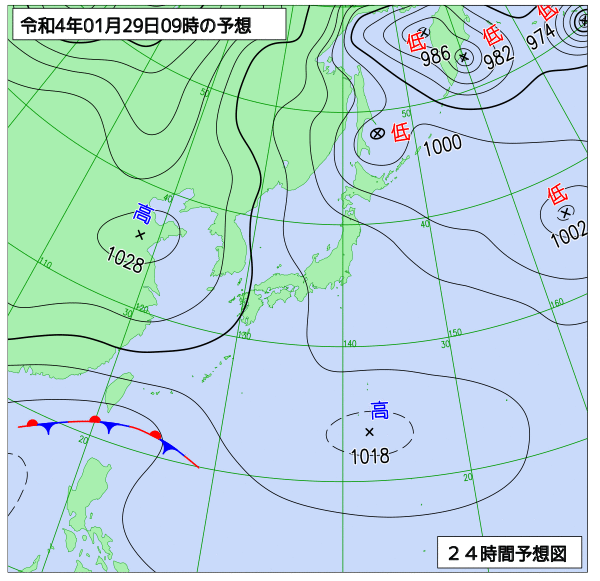 気象庁作成天気図