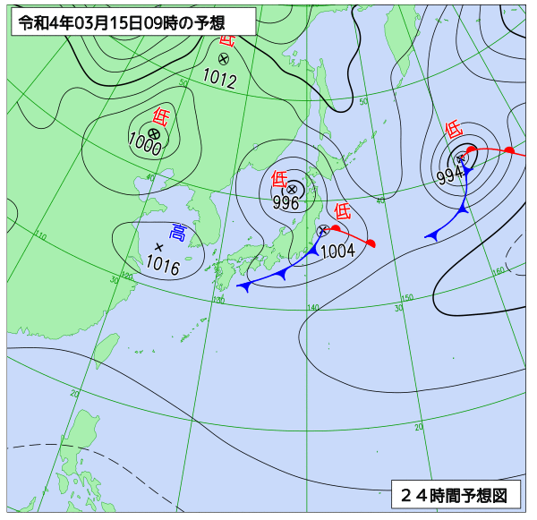 気象庁作成天気図