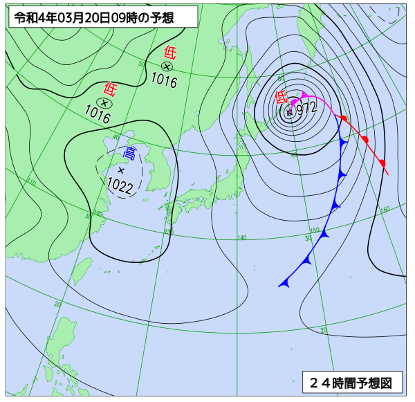 気象庁作成天気図