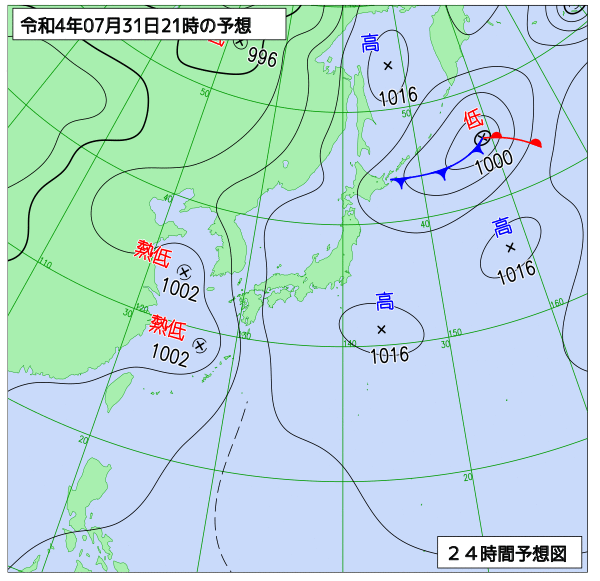 気象庁作成天気図